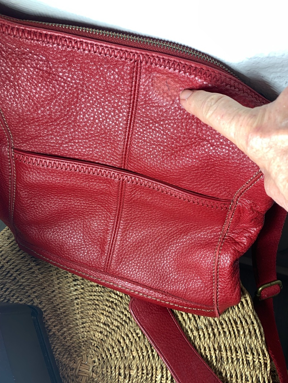 The Sak Lucia Red Leather Crossbody Shoulder Bag - Picture 16 of 16